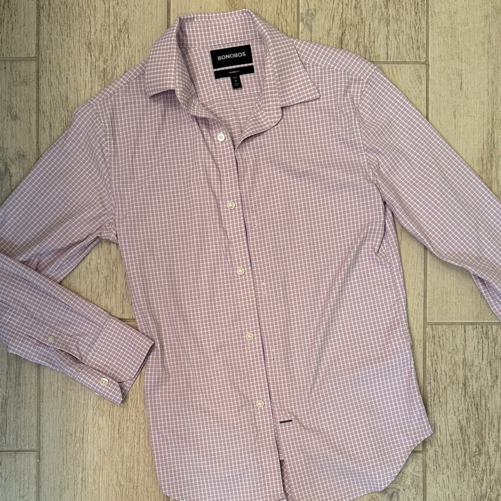 Bonobos Light Pink Gingham Shirt